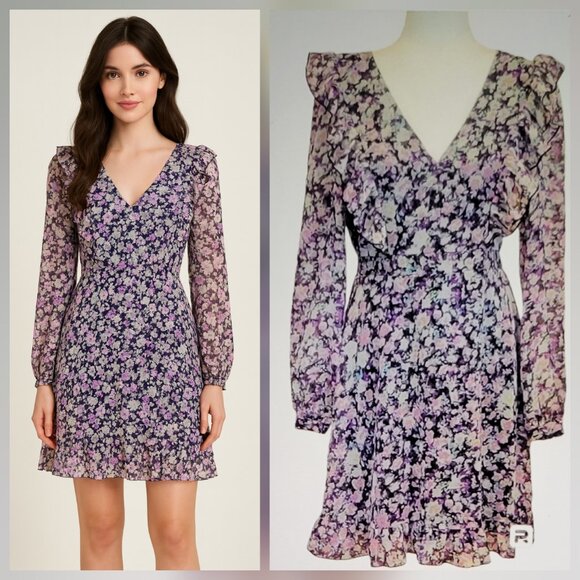 Vero Moda Vmina Inga Ditzy Floral Short Babydoll Ruffle Dress Nordstrom NEW - Picture 1 of 16